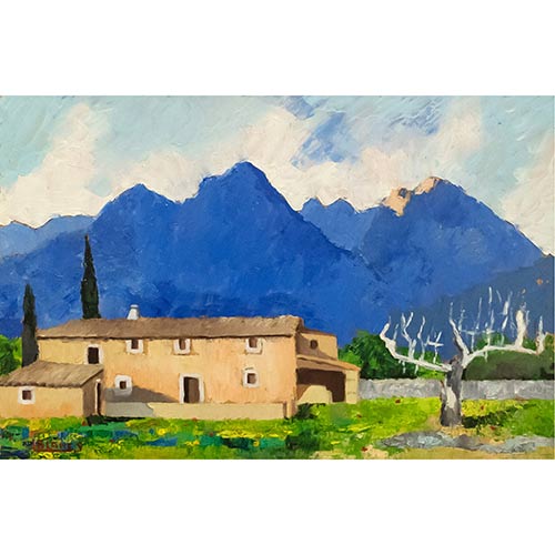 Sub.:7-On - Lote: 74 - ESCUELA ESPA�OLA S. XX Casa con monta�a