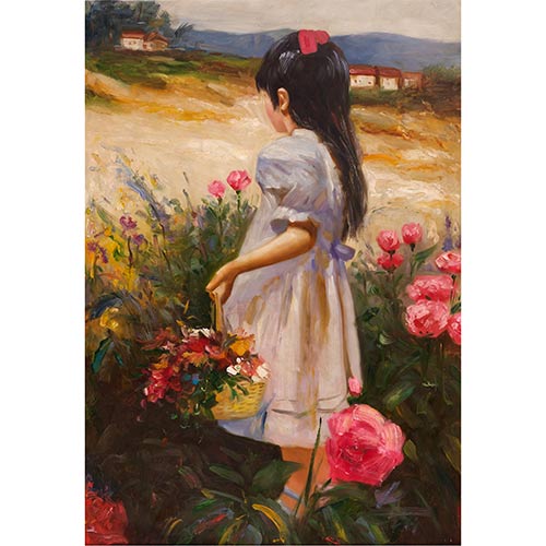 Sub.:7-On - Lote: 99 -  Ni�a recogiendo flores