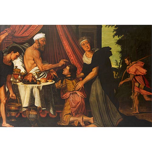 Sub.:7-On - Lote: 172 - ESCUELA ESPA�OLA S. XIX Isaac bendice a Jacob