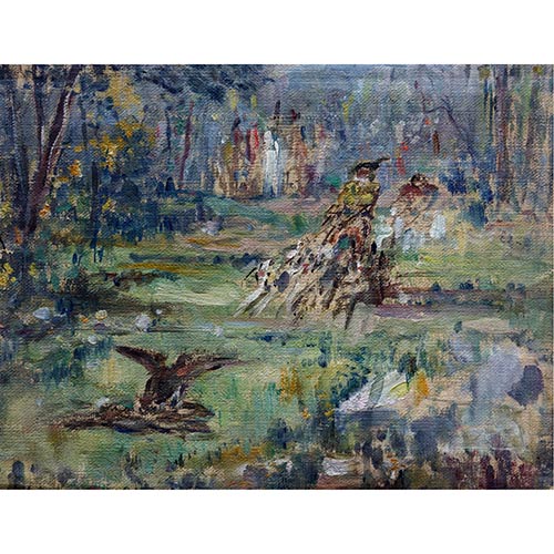 Sub.:7-On - Lote: 115 - ESCUELA ESPA�OLA SS. XIX-XX Escena de cineg�tica