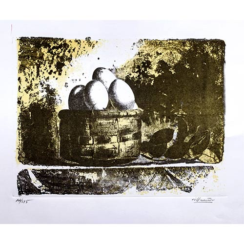Sub.:7-On - Lote: 34 - MANUEL L�PEZ VILLASE�OR (Ciudad Real, 1924 - Madrid, 1996) La Cesta de los Huevos