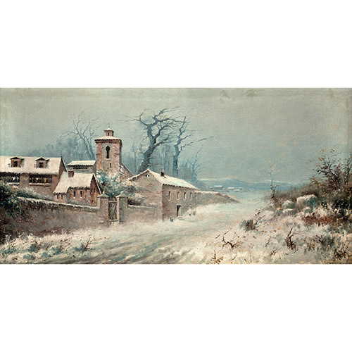 Sub.:7 - Lote: 1109 - EMILE QUENTIN LEN BRIN (Francia, 1863-?) Paisaje nevado