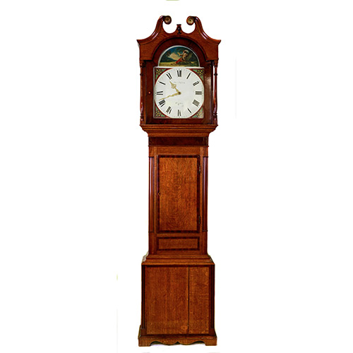 Sub.:7 - Lote: 1283 -  Reloj de caja alta en madera de nogal, s. XIX. Esfera pintada y firmada J n�. Jelford Wigton.