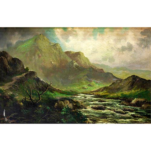 Sub.:8-On - Lote: 668 - JACK M. DUCKER (Escocia, ca. 1910 - 1930) Las cataratas de Dochart, Escocia