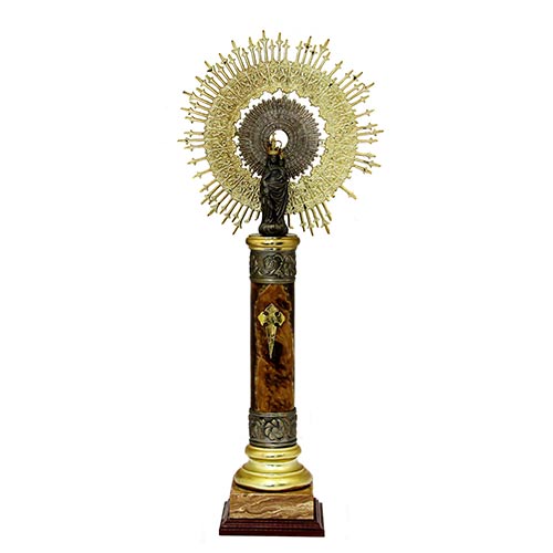 Sub.:8-On - Lote: 1198 -  Virgen del Pilar en nix y metal plateado.