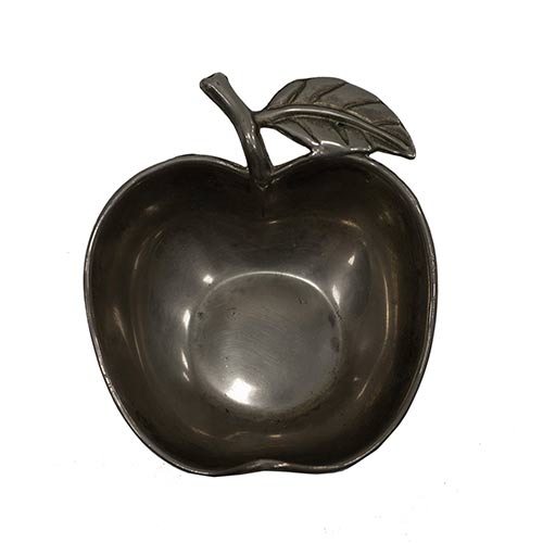 Sub.:8-On - Lote: 973 -  Pequeo cuenco en metal plateado con forma de manzana.