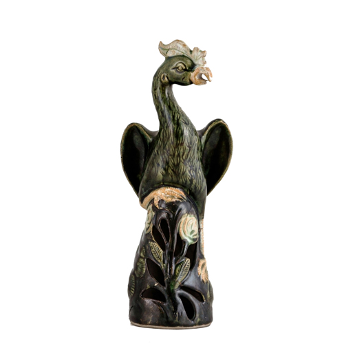 Sub.:8 - Lote: 3443 -  Figura de gallo en cer�mica vidriada. Desperfectos.