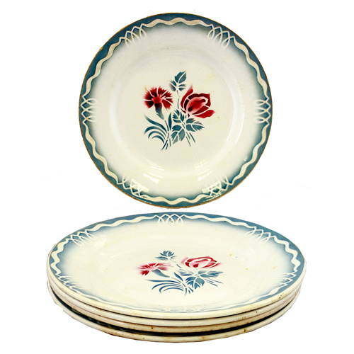 Sub.:8 - Lote: 3234 -  Lote de cinco platos franceses en cer�mica de Sarragamines.