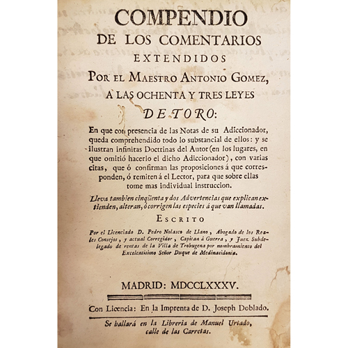 Sub.:8 - Lote: 2169 -  Historia. NOLASCO DE LLANO, P. 