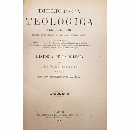 Sub.:8 - Lote: 2069 -  Religi�n. CARDENAL HERGENROETHER, 