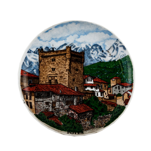 Sub.:8 - Lote: 3287 -  Plato decorativo en cer�mica con la representaci�n de un paisage de Potes.