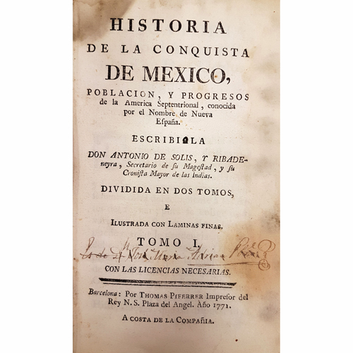 Sub.:8 - Lote: 2021 -  Historia. De Solis, A. 