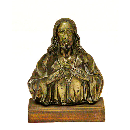 Sub.:9-On - Lote: 234 -  Busto del Sagrado Corazn de Jess en bronce.