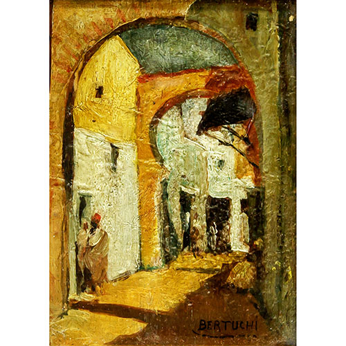 Sub.:9 - Lote: 92 - MARIANO BERTUCHI (Granada, 1885- Tetun, 1955) Escena Orientalista